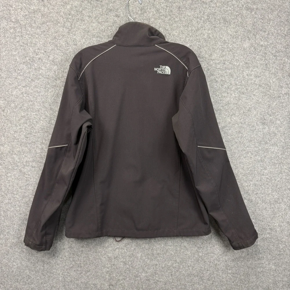 The North Face Apex Softshell Jacket Black Red Zip Pockets Fleece Lined Mens L